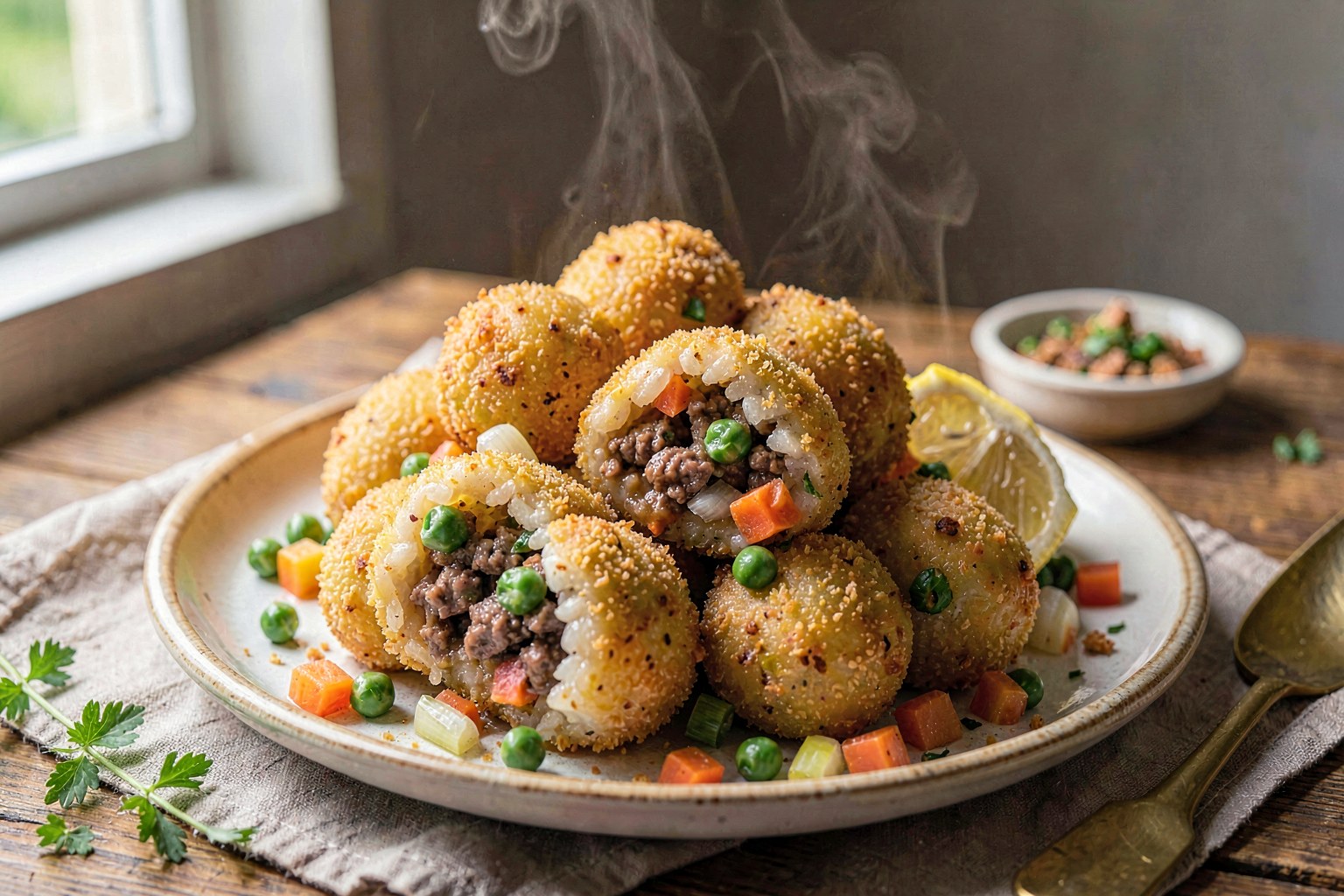 Arancini al Riso: Sicilian Ragù & Pea Rice Balls