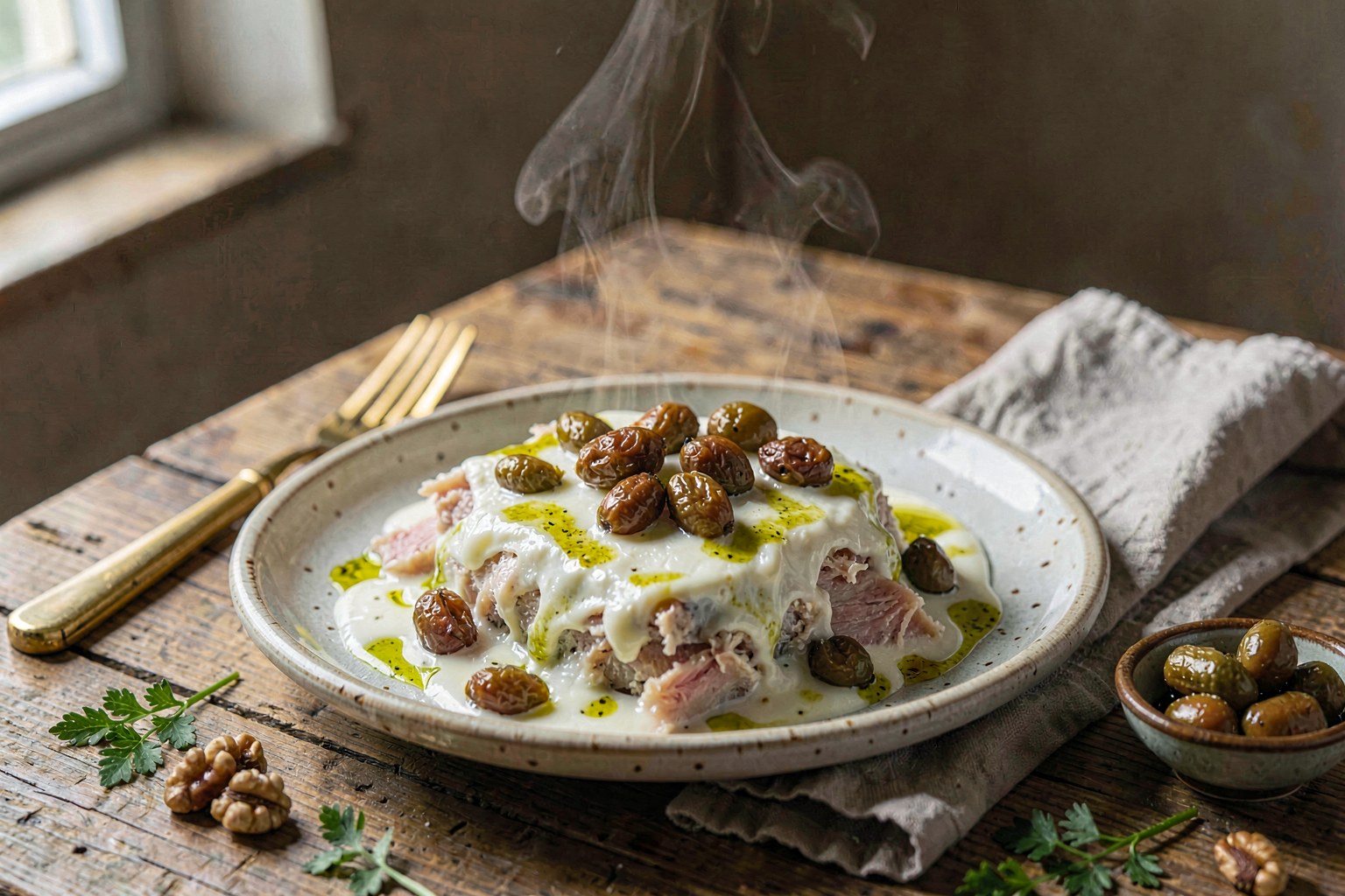 Baccalà Mantecato with Cornichons and Walnuts