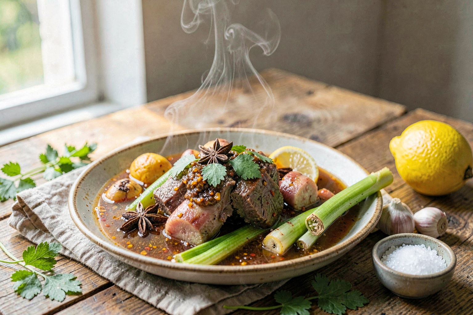 Bun Bo Hue: Lemongrass & Star Anise Beef Broth