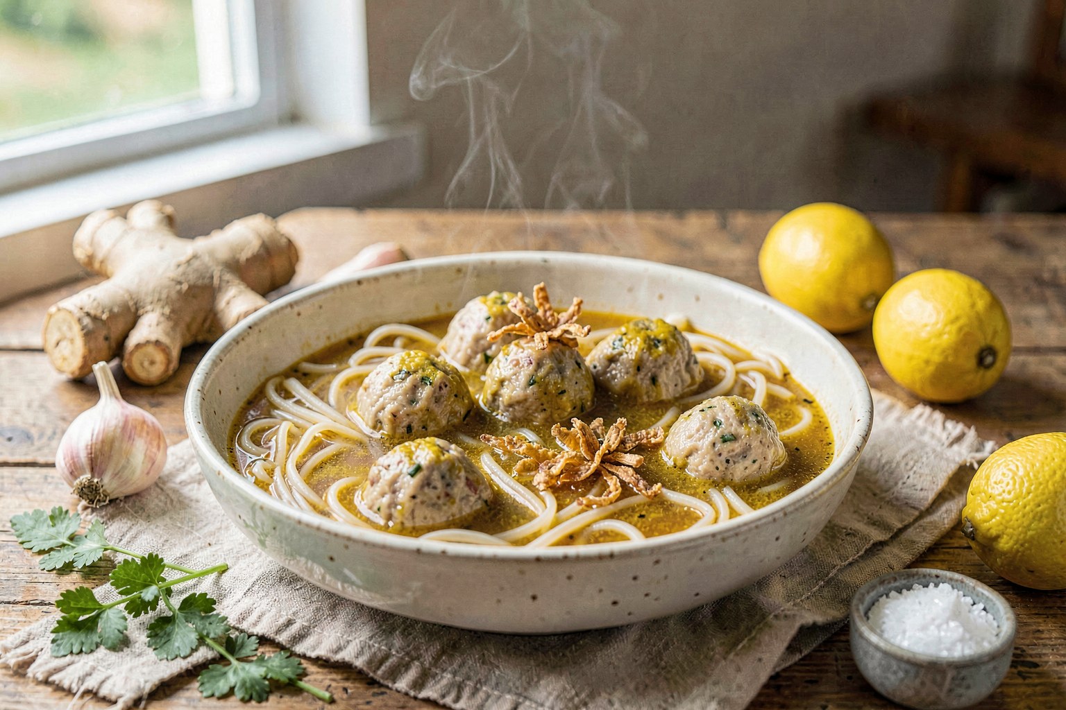 Canh Xíu Mì: Ginger-Chicken Vermicelli Soup