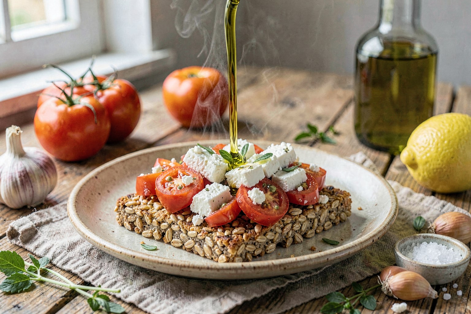 Cretan Dakos: Sun-Ripened Tomato & Rye Crisp