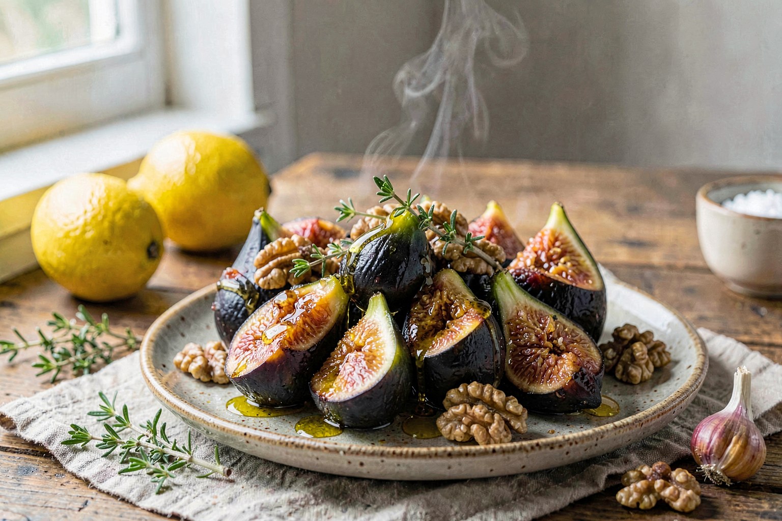 Cretan Honey and Olive Oil Baked Figs with Walnuts