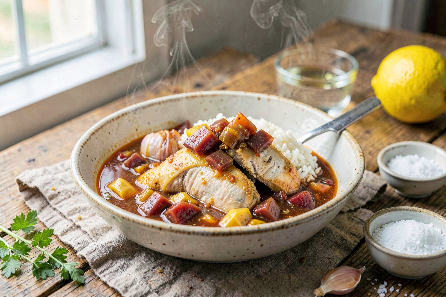 Spicy Kimchi Chicken Dak-guk-bap (Farm-Fresh & Blueprint-Aligned)