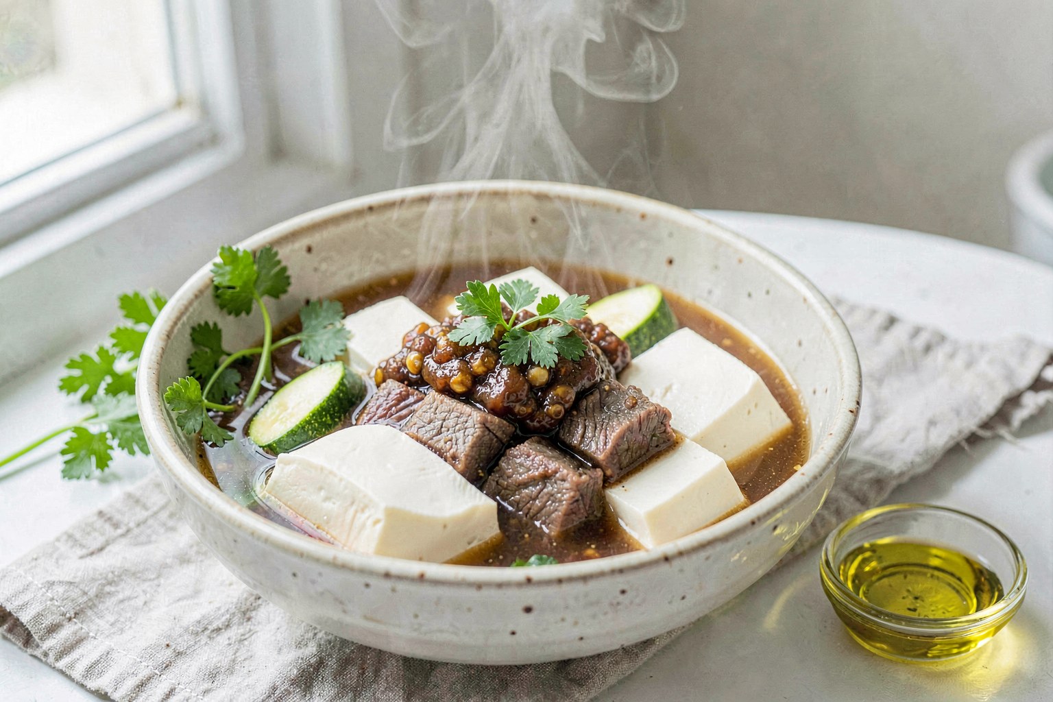Fermented Soybean Stew with Grass-Fed Beef & Zucchini