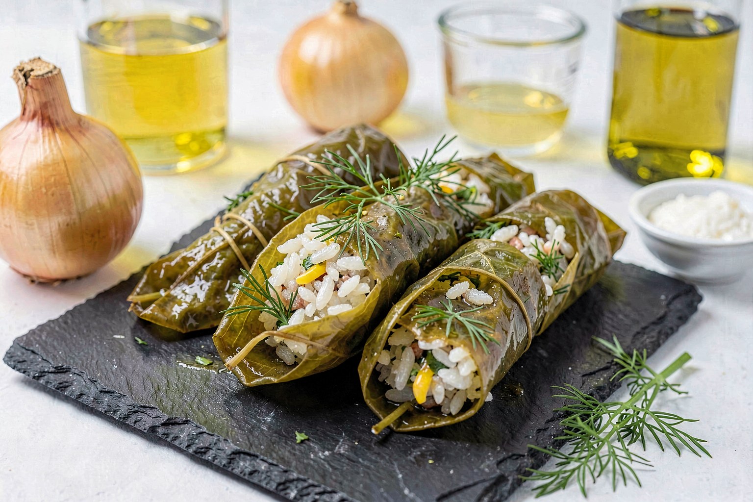 Greek Dolmades (Stuffed Vine Leaves)