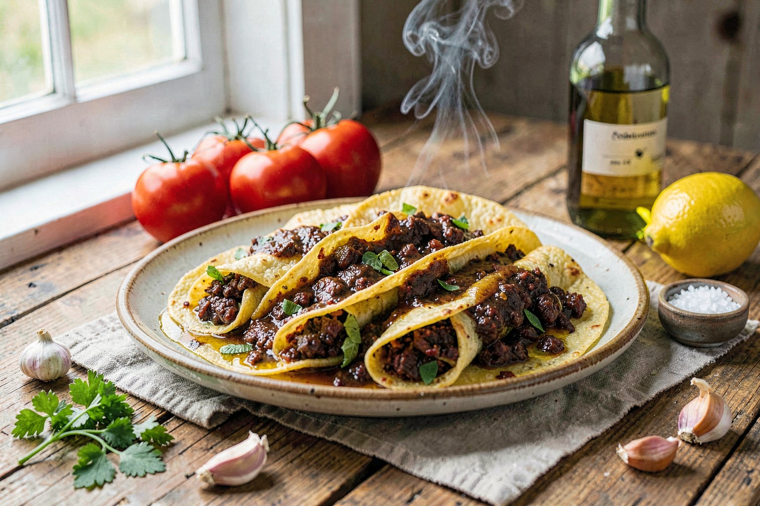 Enchiladas Oaxacanas con Chile Morito (Oaxacan Milpa Tradition)
