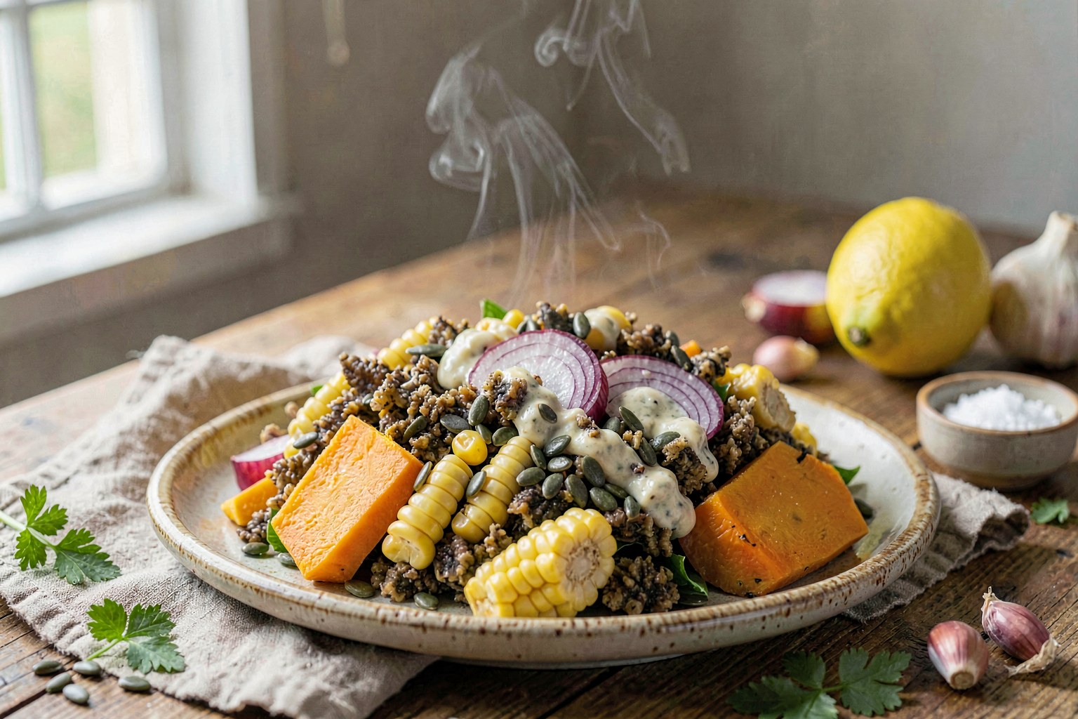 Ensalada de Huitlacoche y Maíz (Oaxacan Milpa Tradition)