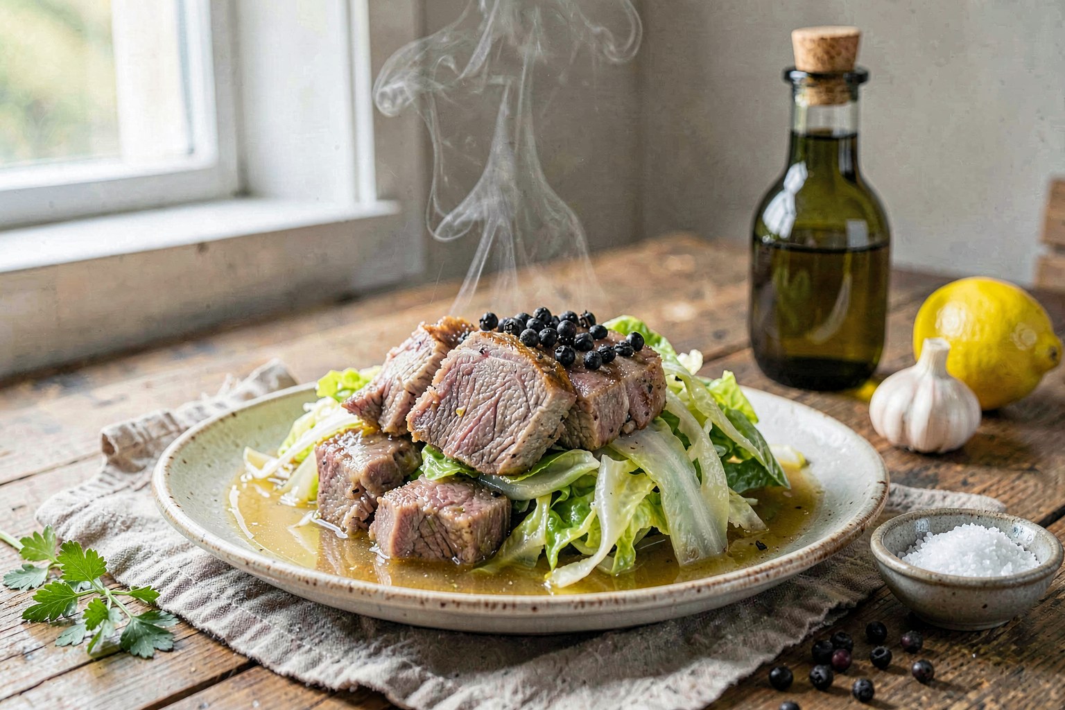 Slow-Cooked Fårikål with Grass-Fed Mutton and Polyphenol-Rich Cabbage