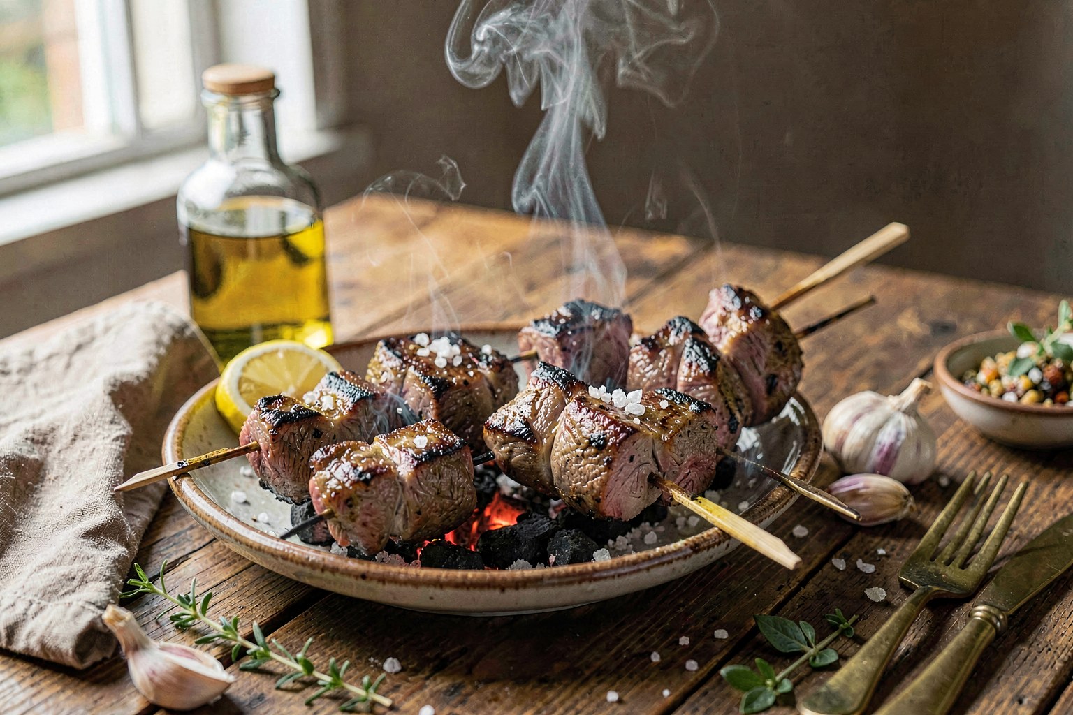 Picotón (Grilled Beef Heart Skewers)