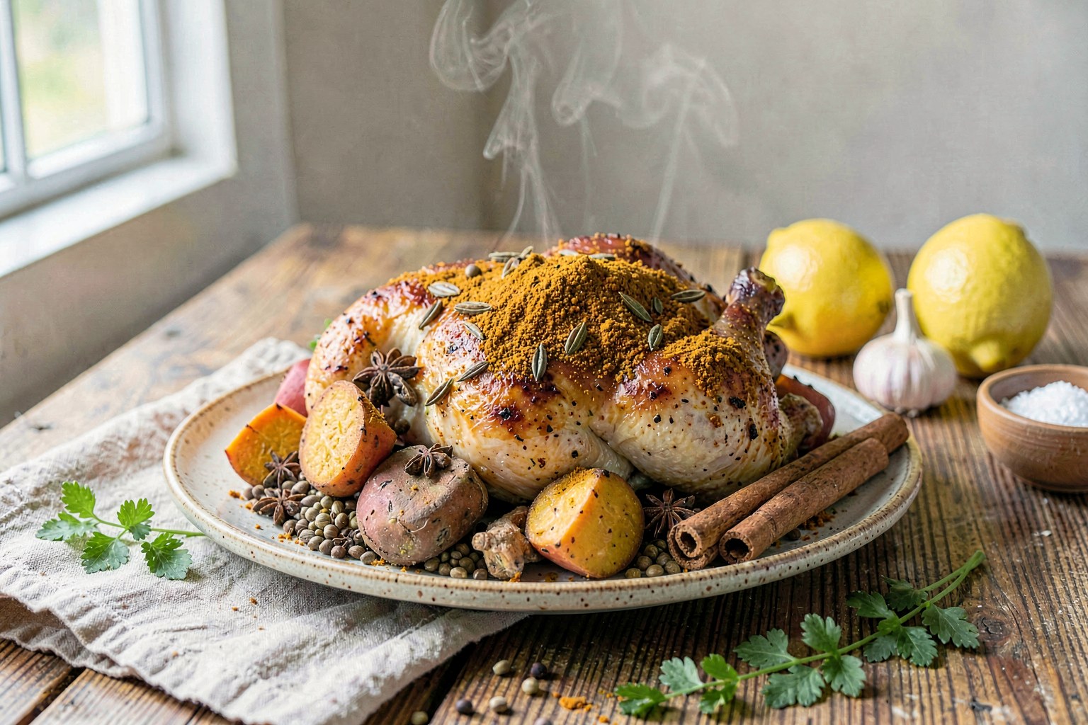 Ras el Hanout Spiced Roast Chicken & Roots