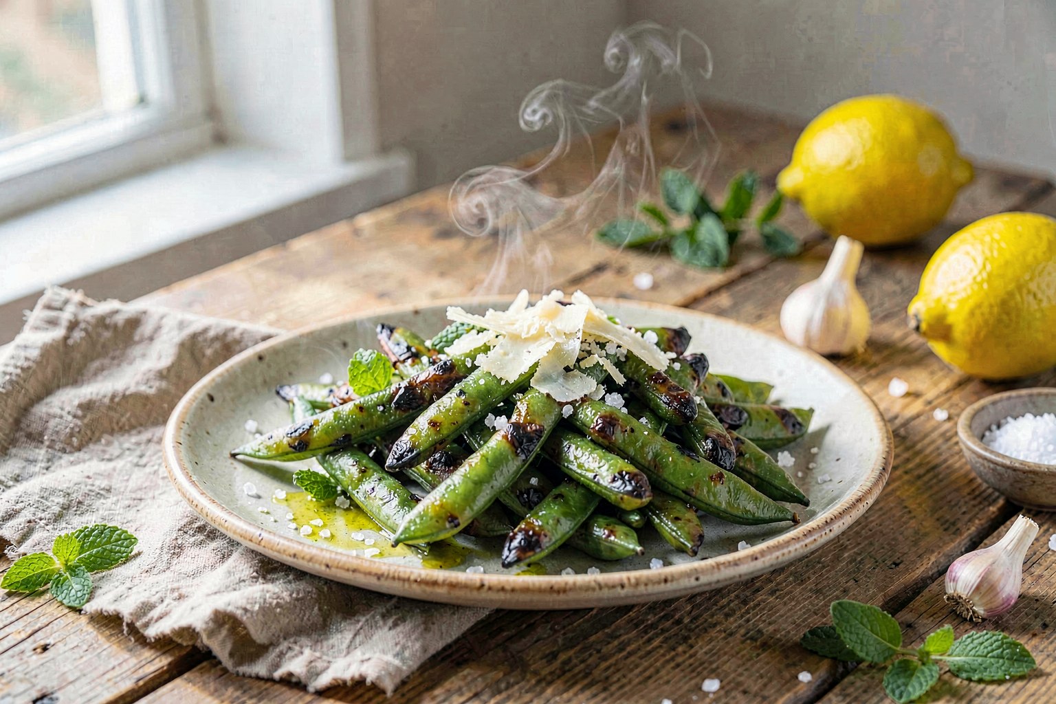 Sardinian Grilled Broad Beans with Aged Pecorino