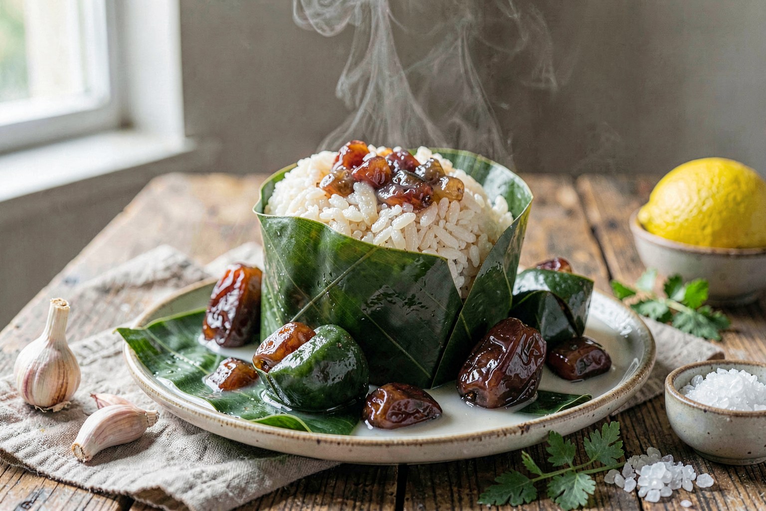 Coconut-Steamed Suman with Date-Sweetened Glutinous Rice