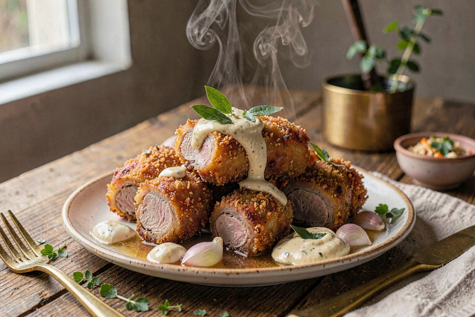Tostones de Pata: Twice-Fried Pork Trotters with Piquillo Garlic Mayo